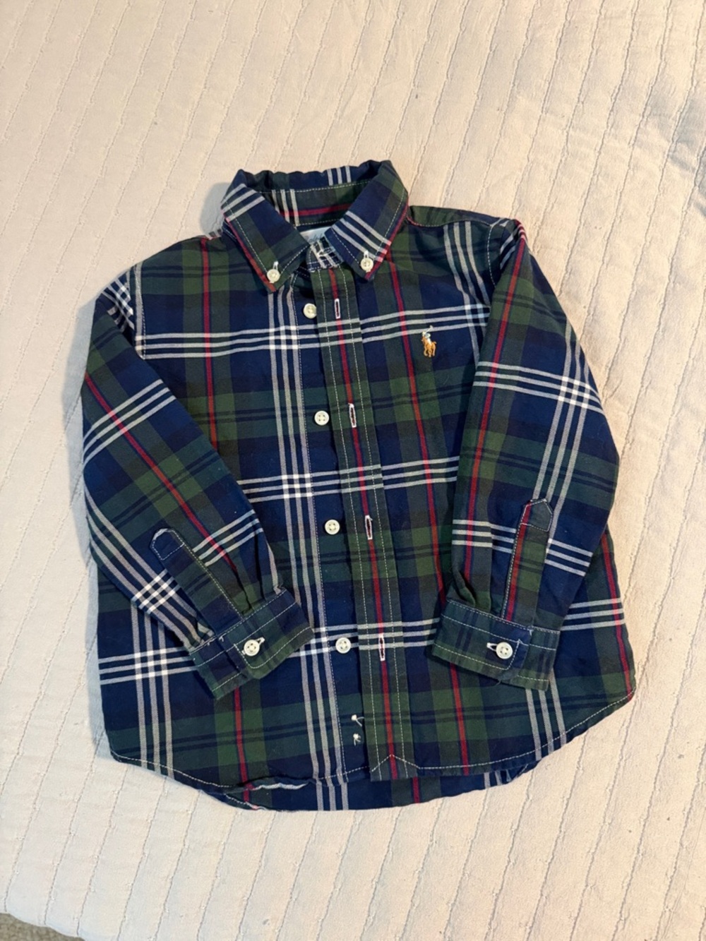 Polo by Ralph Lauren Green & Navy Plaid Button-Down Shirt